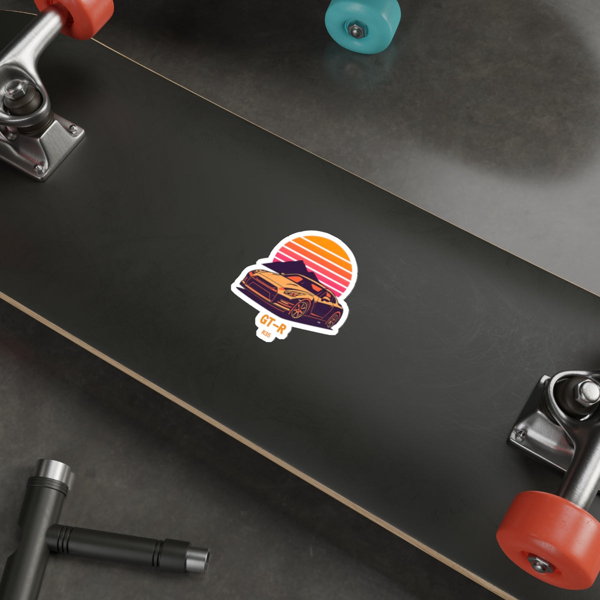 Nissan GT-R R35 Sticker — Retro Sunset JDM Vinyl Decal