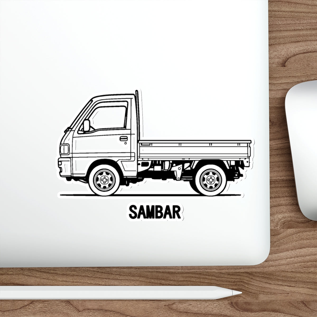 Subaru Sambar Kei Truck Sticker — Line Art Mini Truck Decal