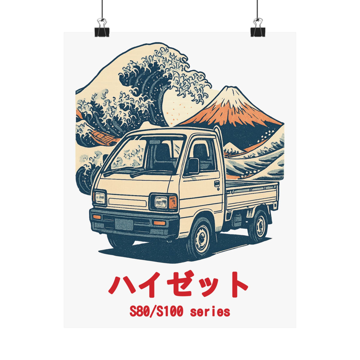 Daihatsu Hijet Kei Truck Poster — Ukiyo-e Wave Japanese Mini Truck Poster