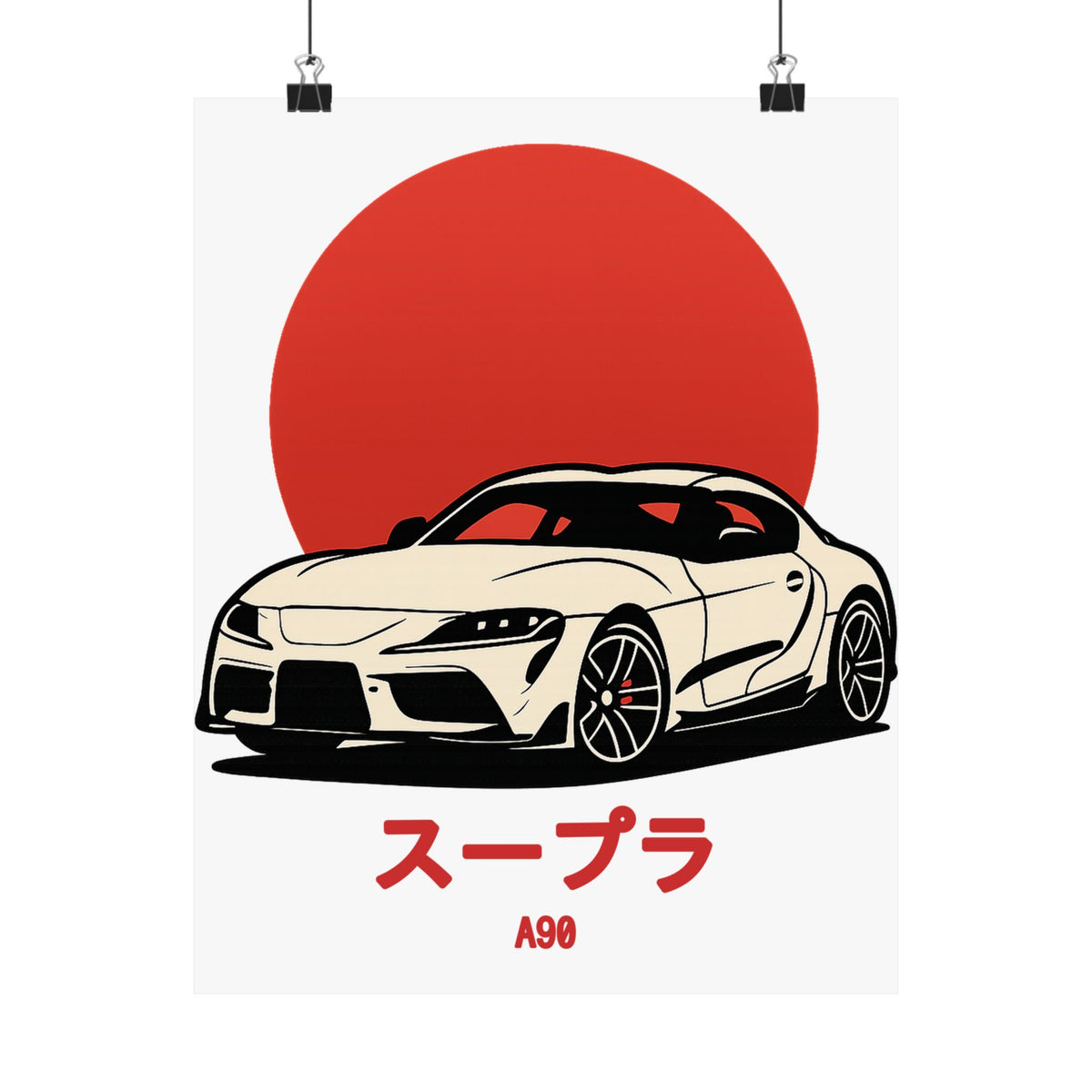 Toyota Supra MK5 Poster — Red Sun JDM Car Wall Art