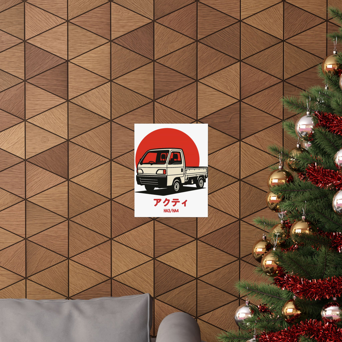Honda Acty Kei Truck Poster — Red Sun Japanese Mini Truck Poster