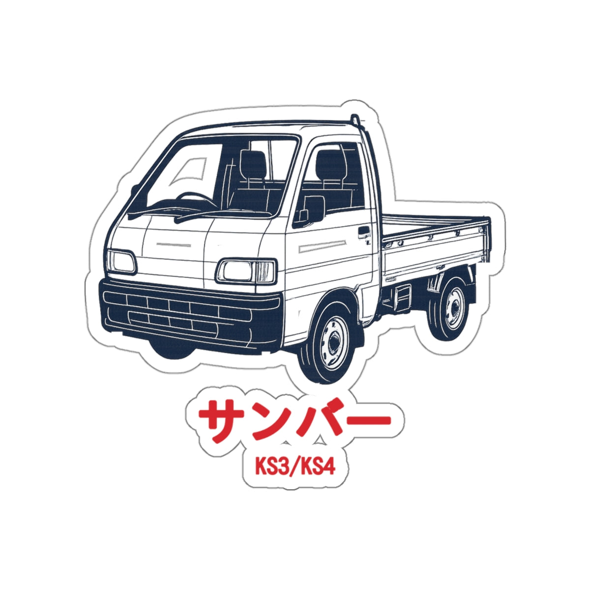 Subaru Sambar Kei Truck Sticker — Blueprint Japanese Mini Truck Sticker