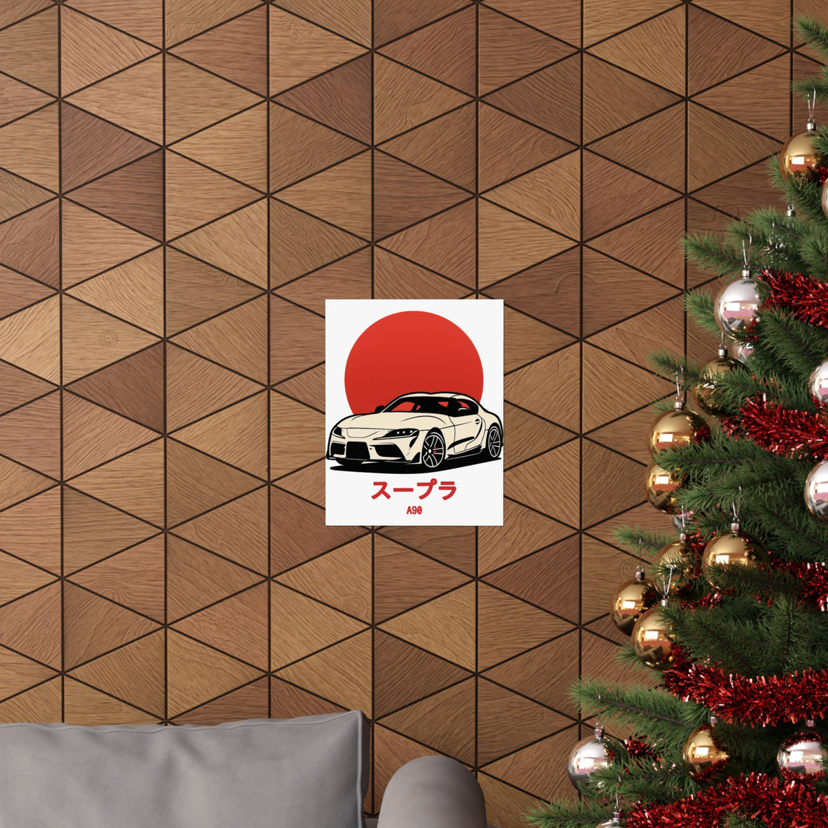 Toyota Supra MK5 Poster — Red Sun JDM Car Wall Art