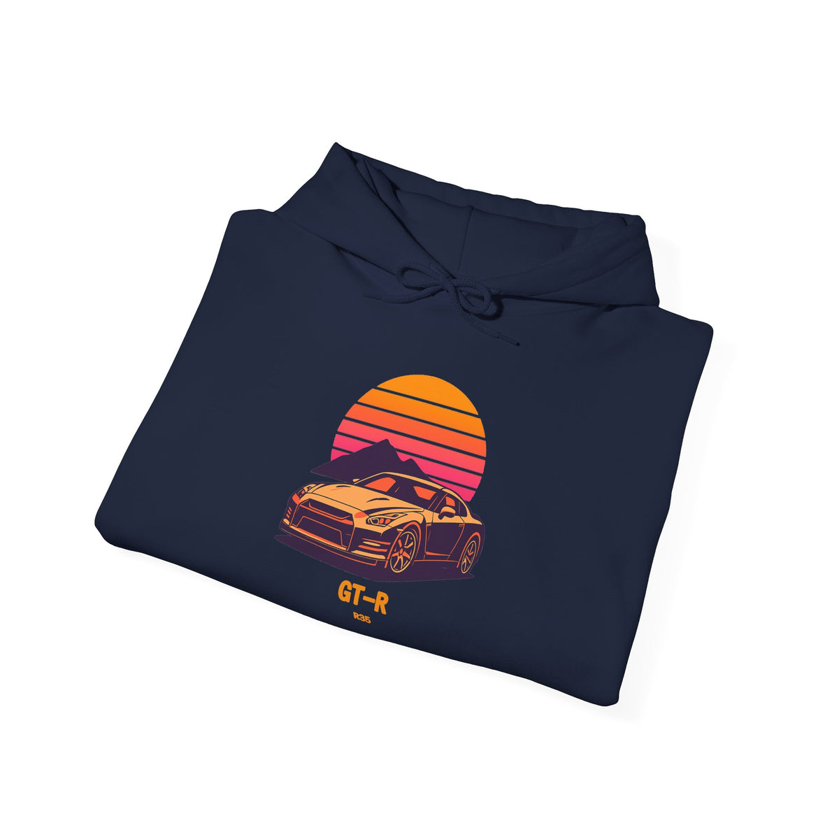 Nissan GT-R R35 Hoodie — Retro Sunset JDM Car Hoodie