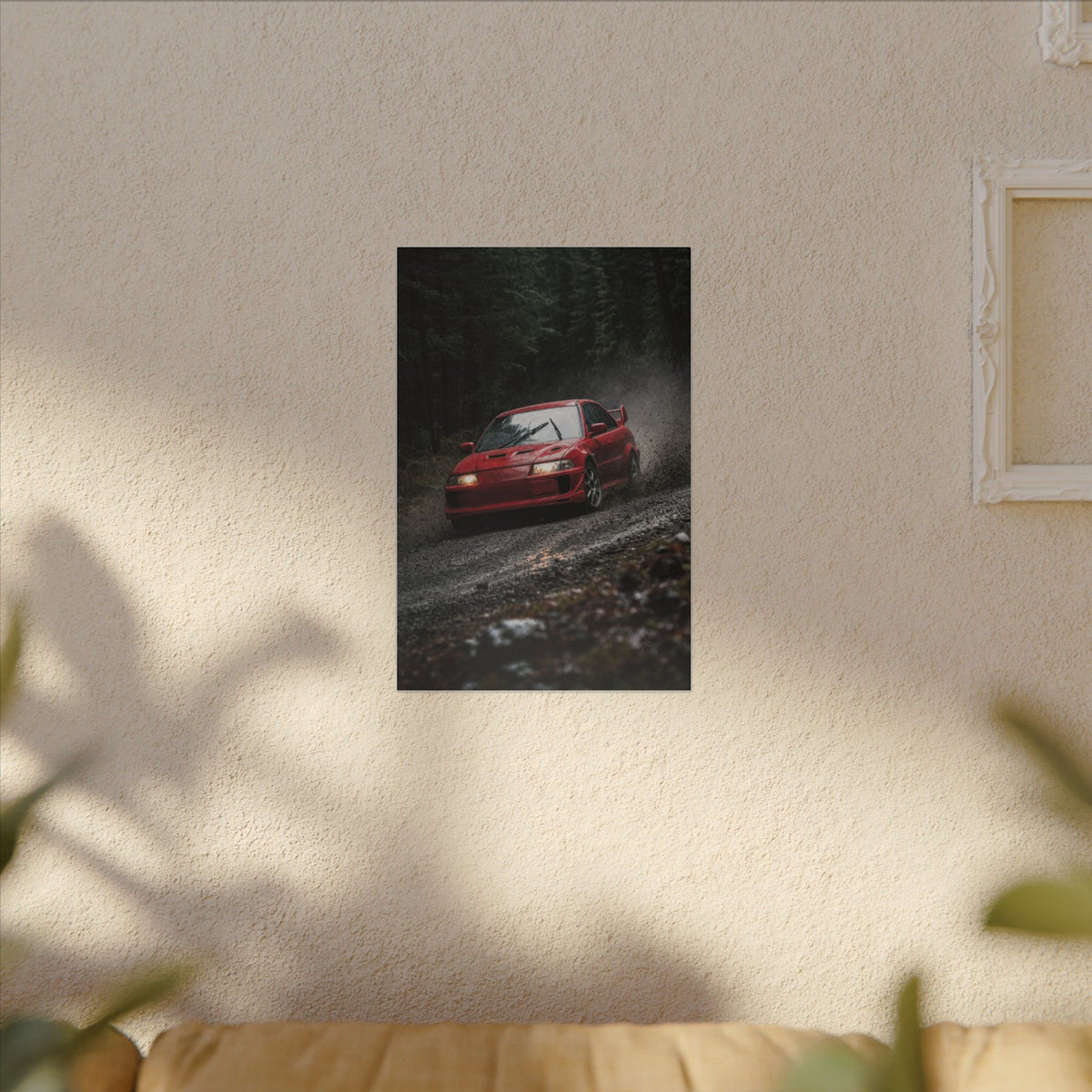Mitsubishi Lancer Evolution VI Canvas Wall Art — Rally Stage Photoreal JDM Car Art