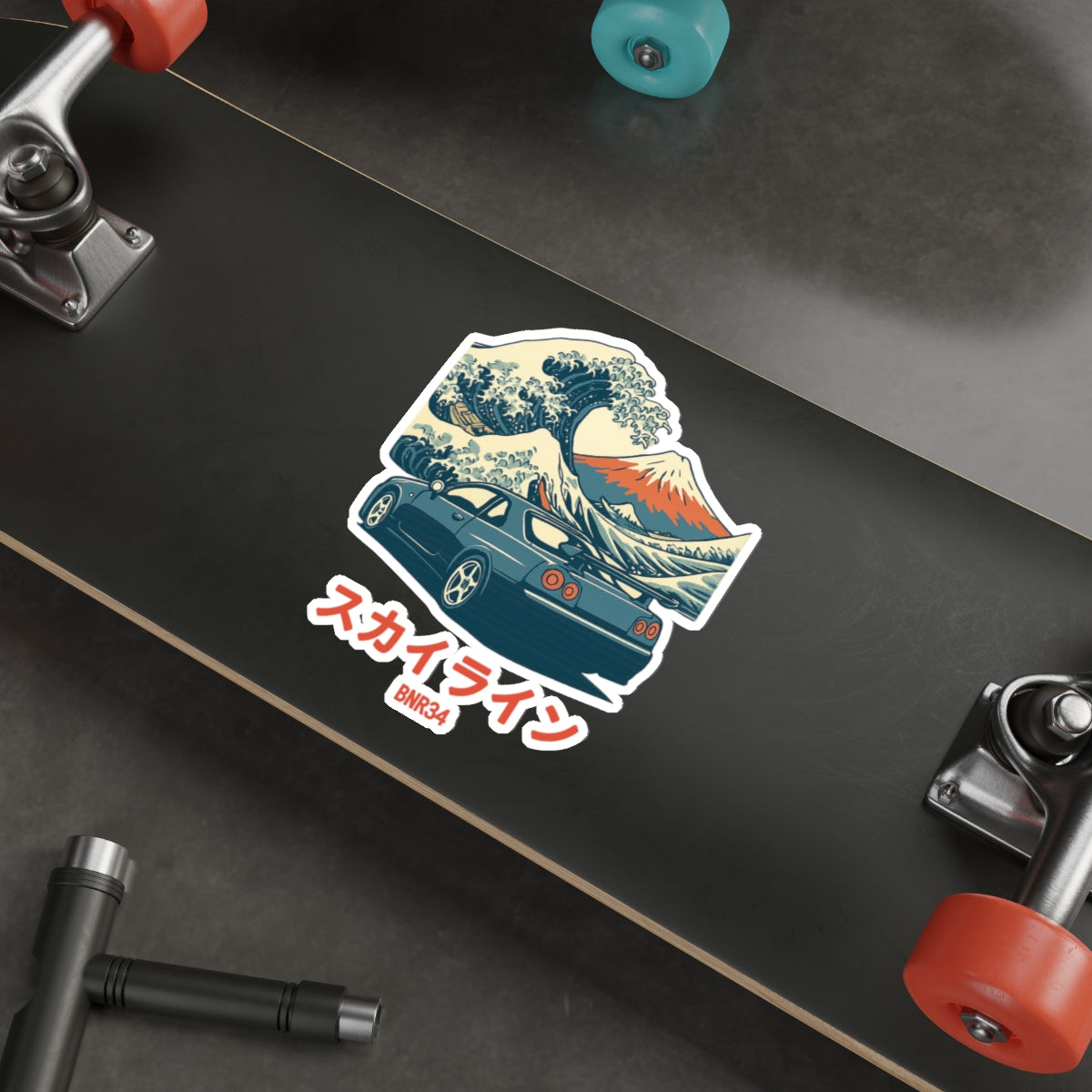 Nissan Skyline GT-R R34 Sticker — Ukiyo-e Wave JDM Vinyl Decal