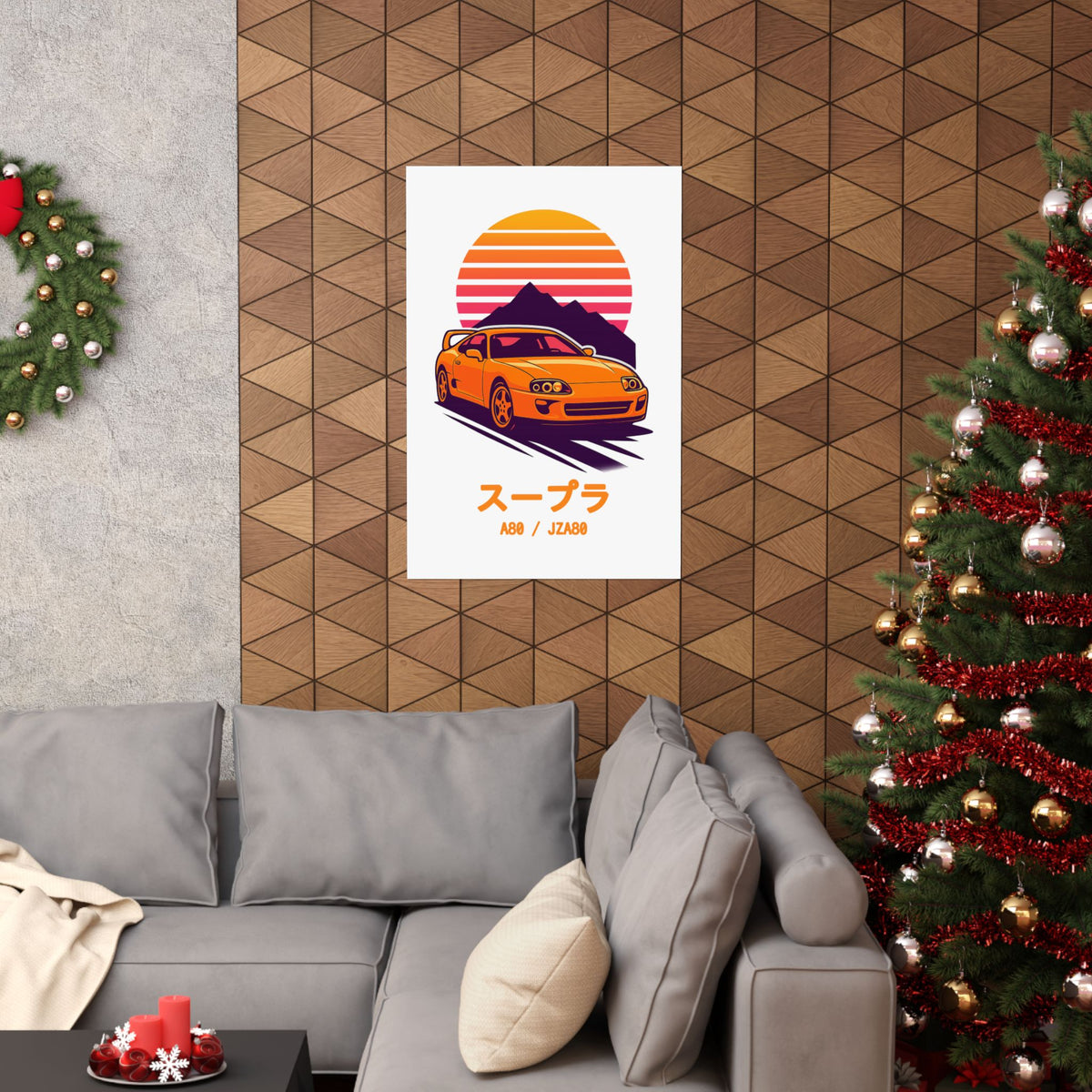 Toyota Supra MK4 Poster — Retro Sunset JDM Car Wall Art