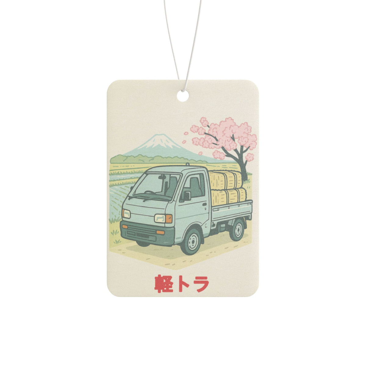 Kei Truck Mt. Fuji Car Air Freshener — Rice Field Japanese Mini Truck Freshener
