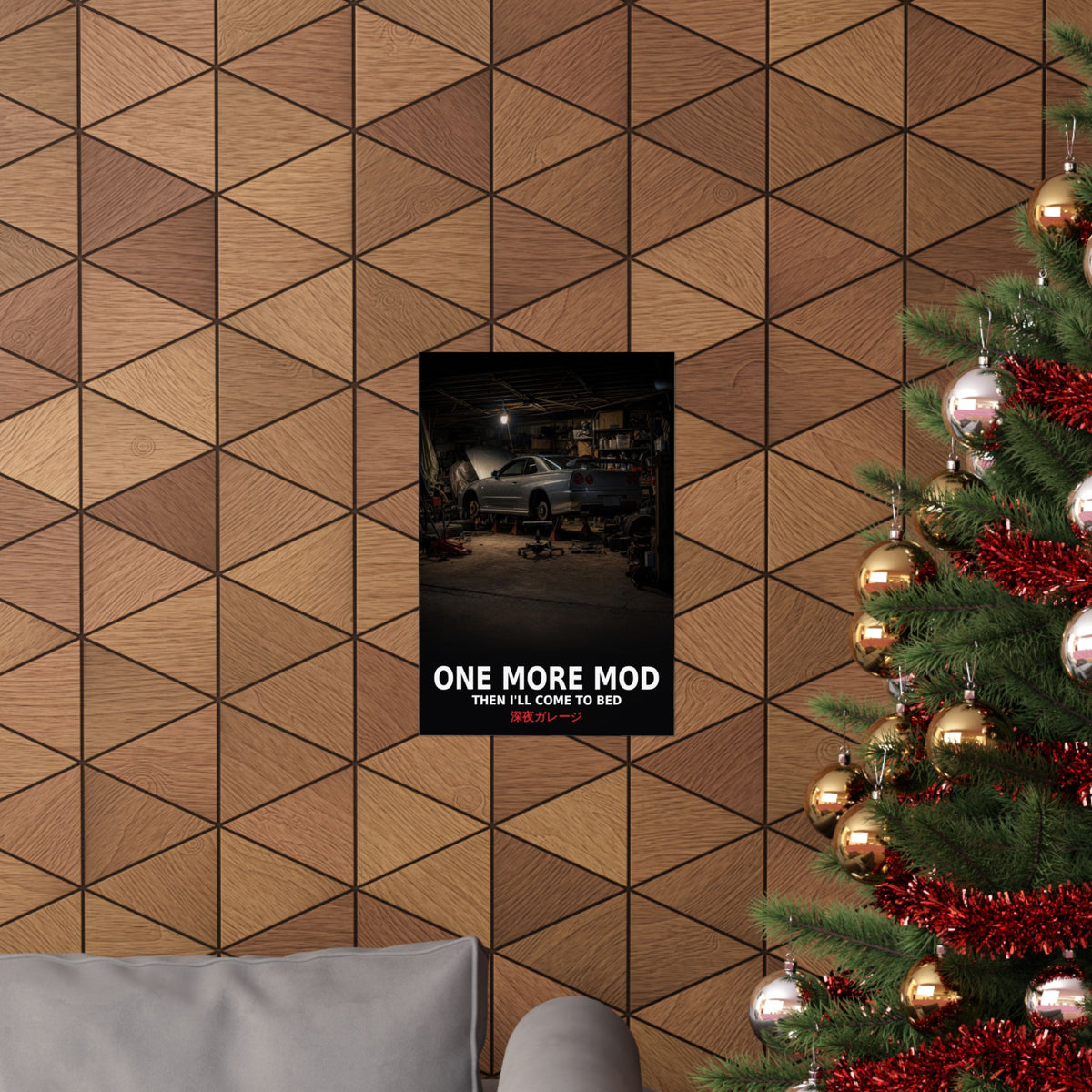 One More Mod Poster — Midnight Garage Skyline Project Car JDM Wall Art
