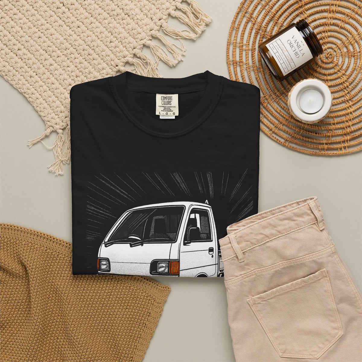 Mitsubishi Minicab Kei Truck T-Shirt — Manga Panel Japanese Mini Truck T-Shirt