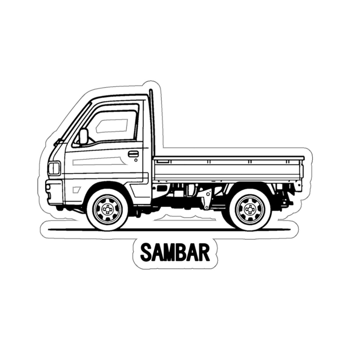 Subaru Sambar Kei Truck Sticker — Line Art Mini Truck Decal