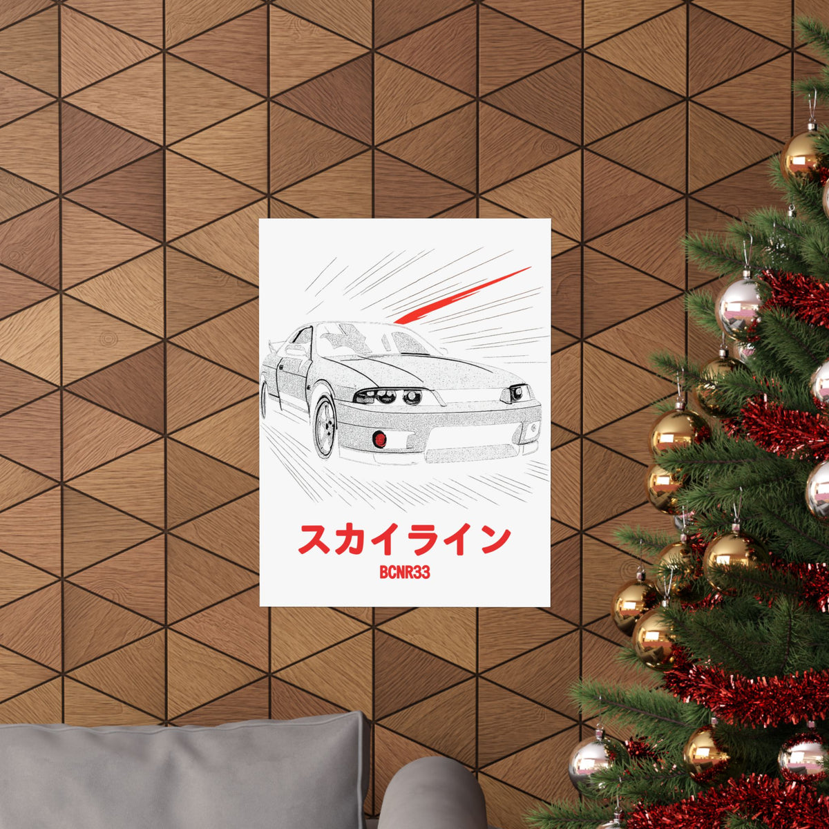 Nissan Skyline GT-R R33 Poster — Manga Panel JDM Car Wall Art