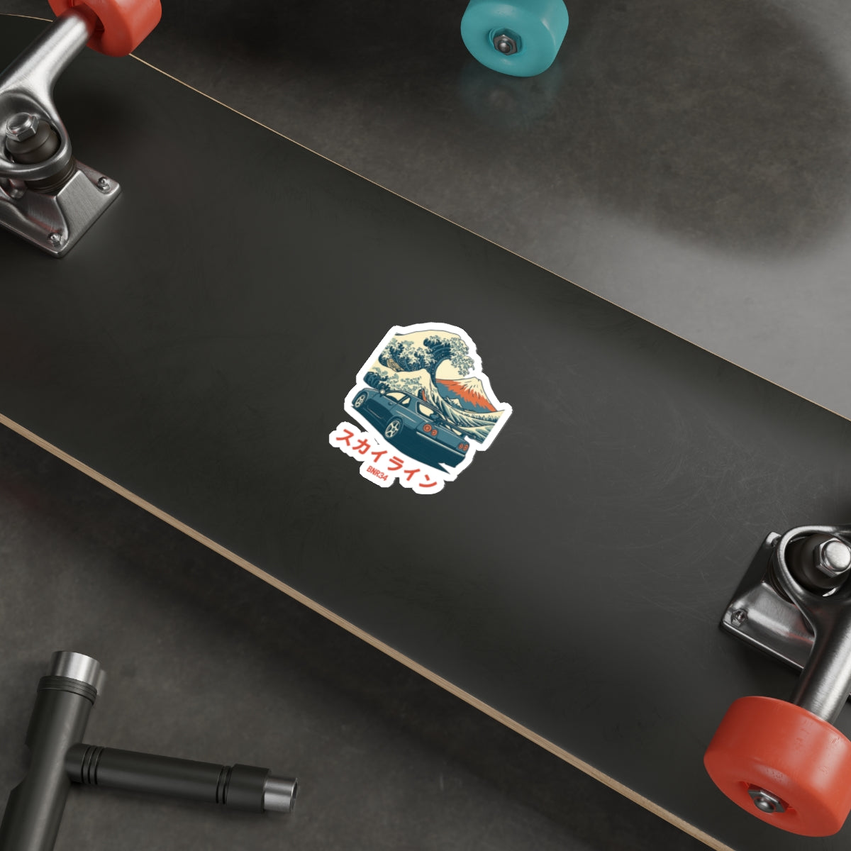 Nissan Skyline GT-R R34 Sticker — Ukiyo-e Wave JDM Vinyl Decal