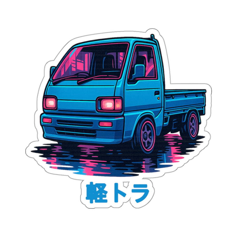 Cyber Neon Kei Truck Sticker — Japanese Mini Truck JDM Vinyl Decal