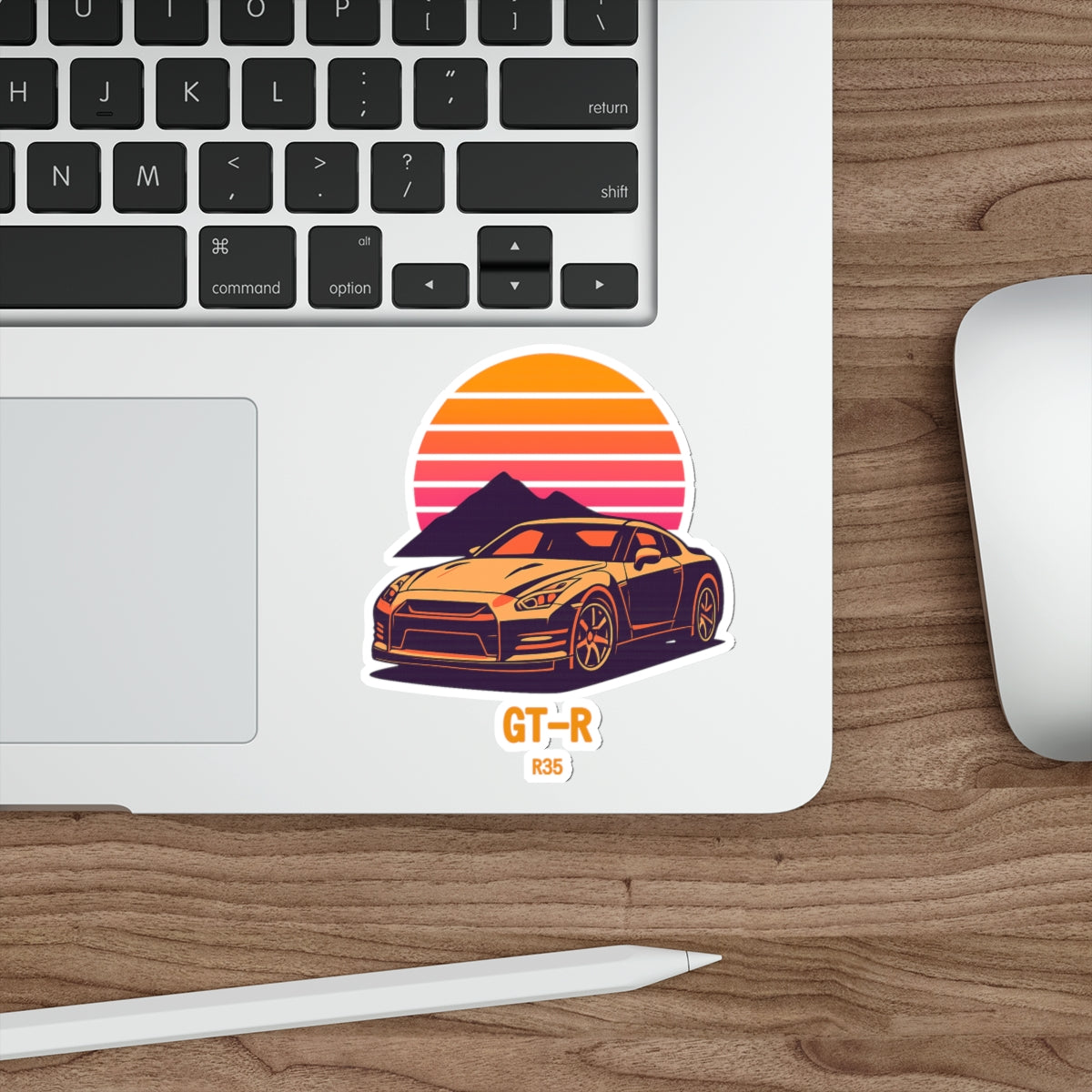 Nissan GT-R R35 Sticker — Retro Sunset JDM Vinyl Decal
