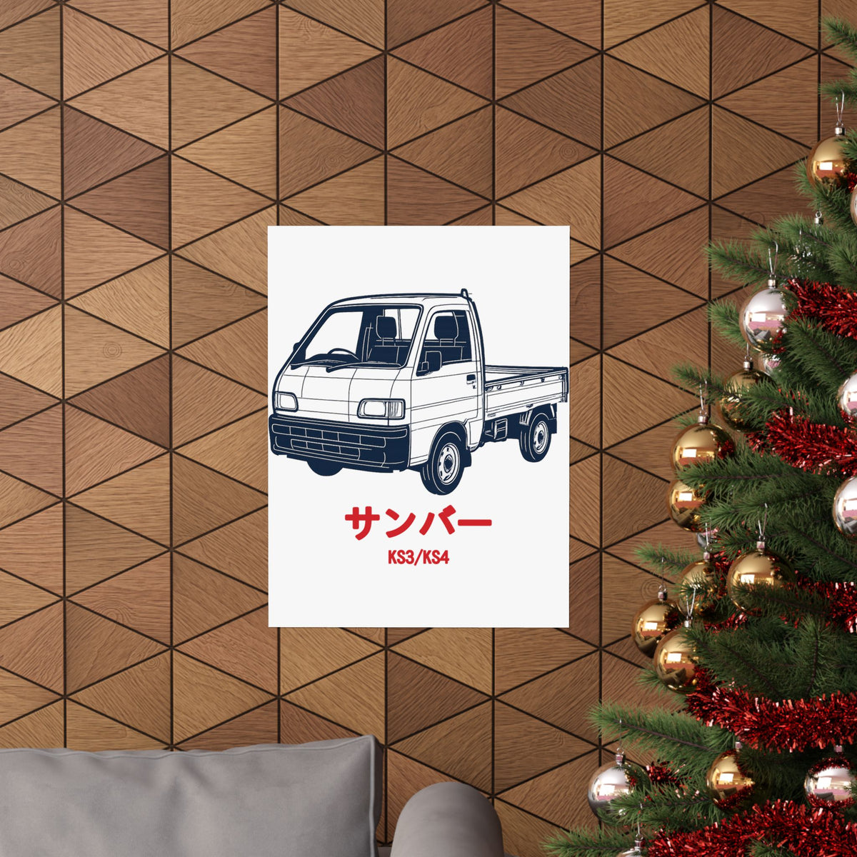 Subaru Sambar Kei Truck Poster — Blueprint Japanese Mini Truck Poster