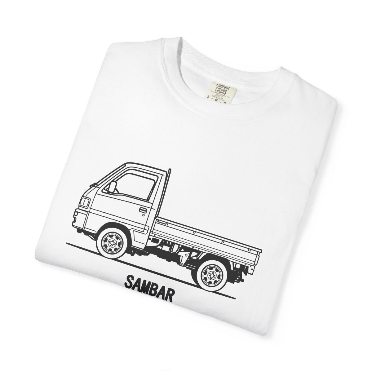 Subaru Sambar Kei Truck T-Shirt — Line Art Outline Mini Truck Shirt
