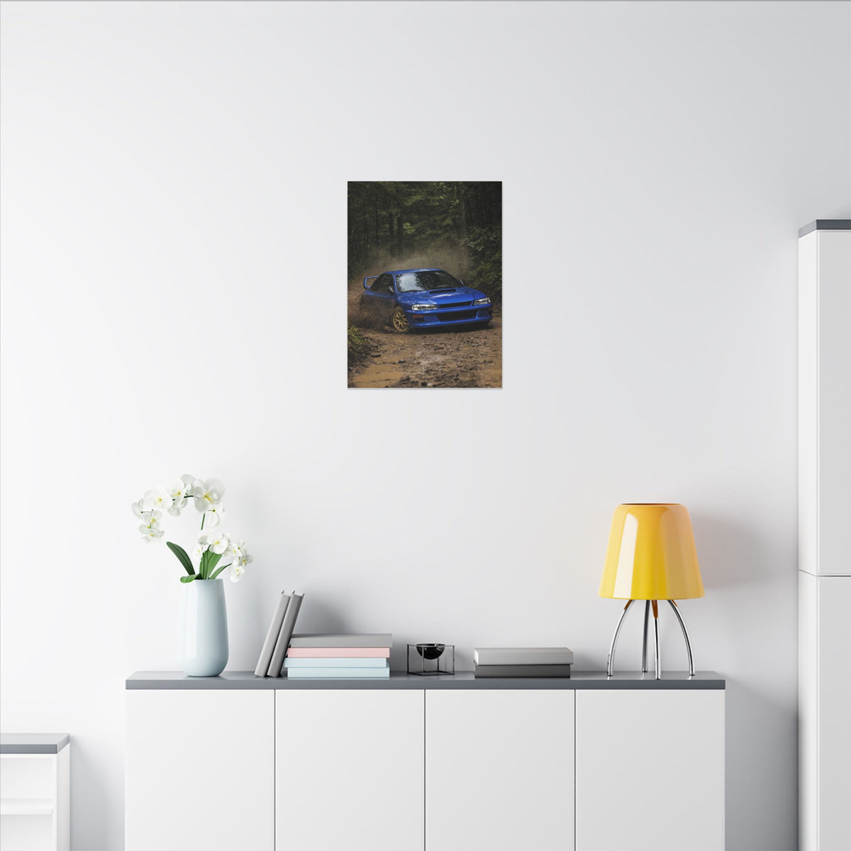 Subaru Impreza 22B Canvas Wall Art — Rally Stage Photoreal JDM Car Art