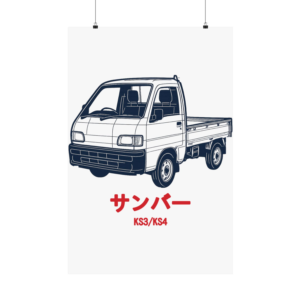 Subaru Sambar Kei Truck Poster — Blueprint Japanese Mini Truck Poster