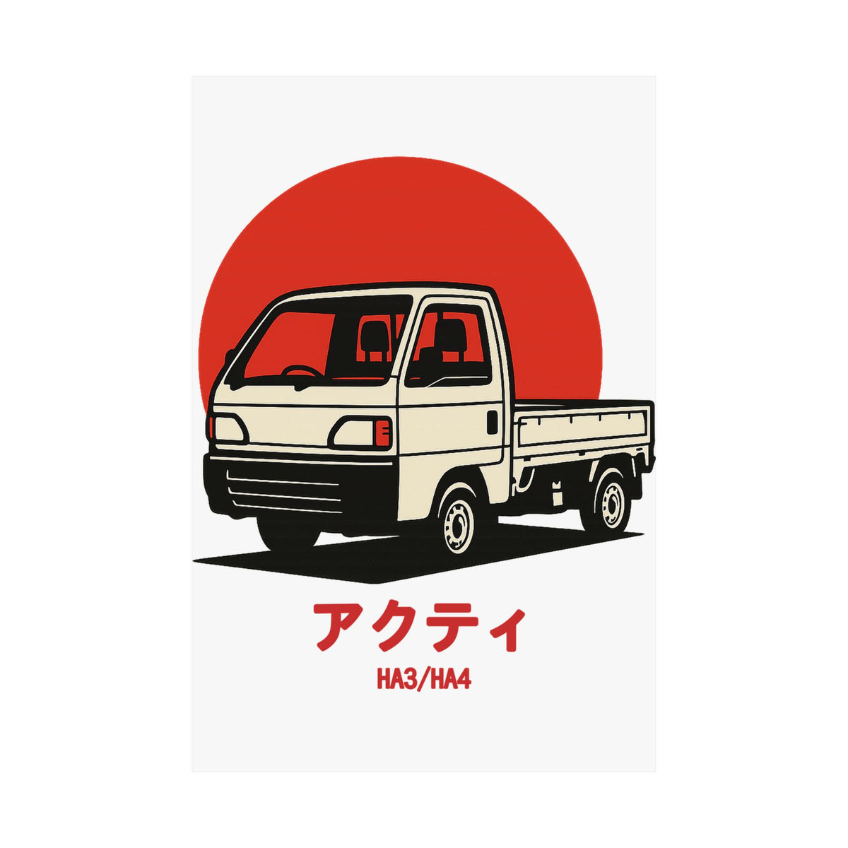 Honda Acty Kei Truck Poster — Red Sun Japanese Mini Truck Poster