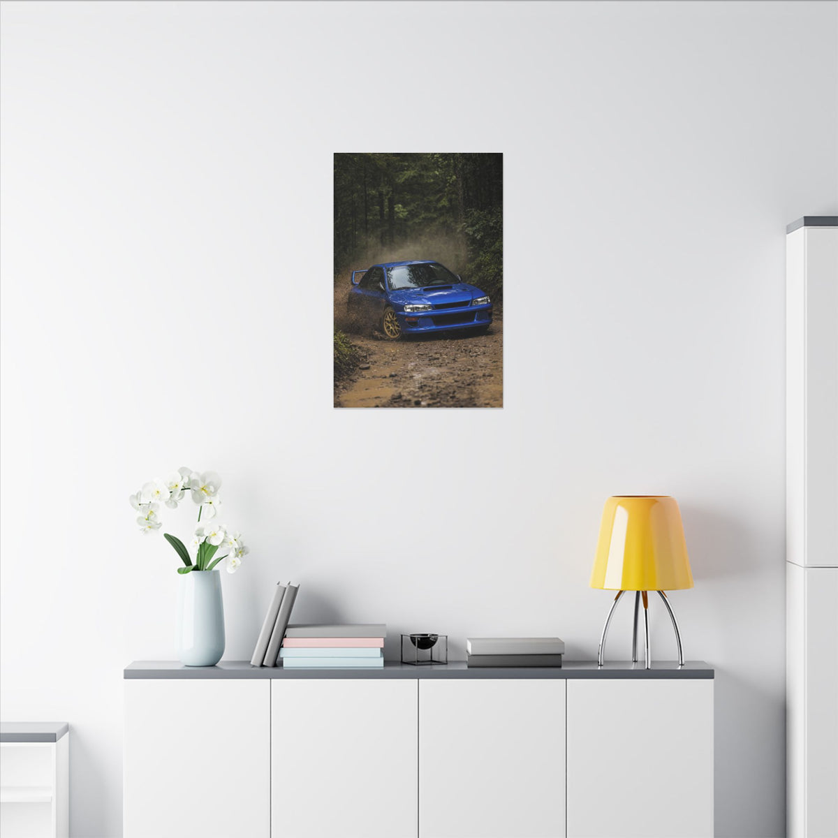 Subaru Impreza 22B Canvas Wall Art — Rally Stage Photoreal JDM Car Art