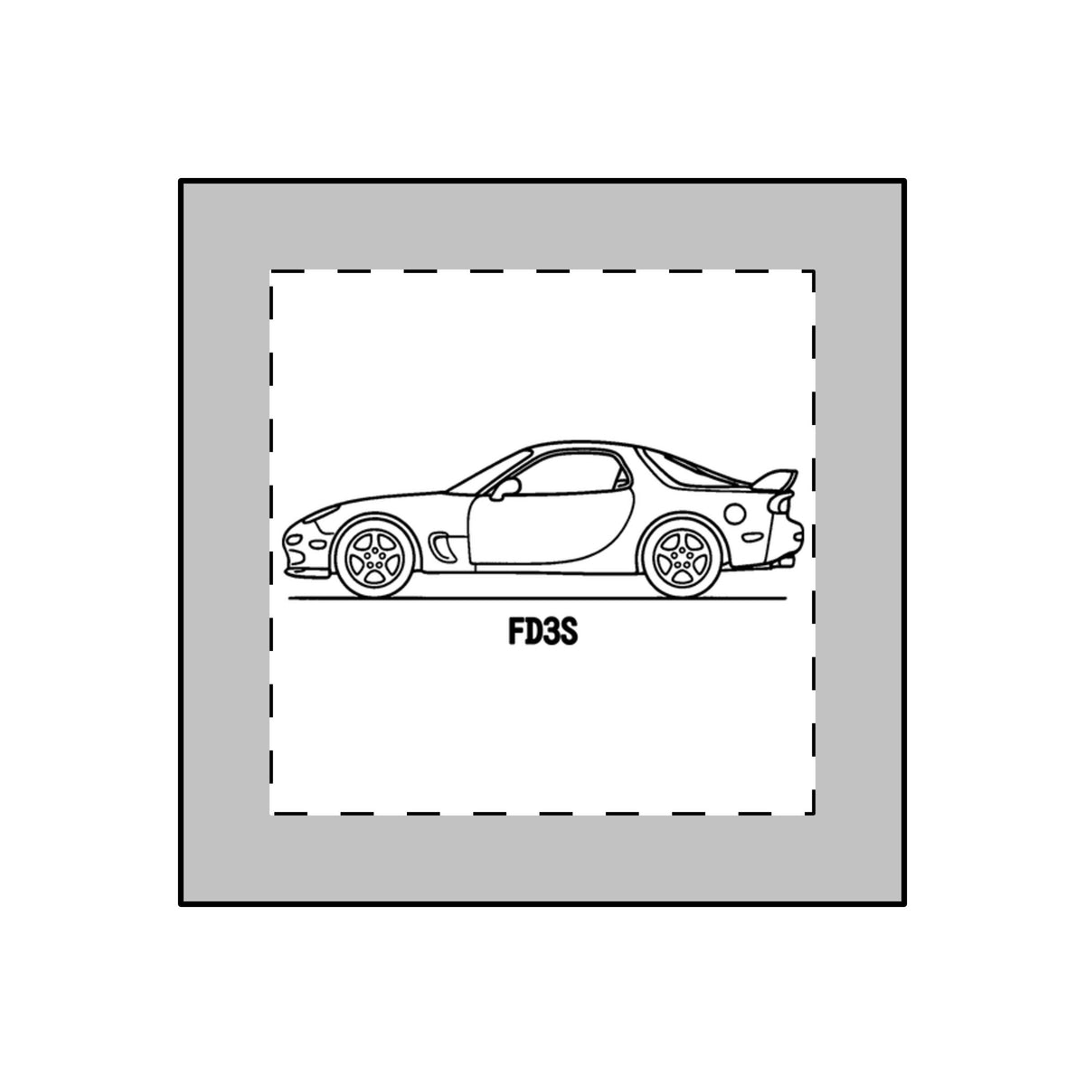 Mazda RX-7 FD Keychain — Line Art Outline JDM Acrylic Keychain