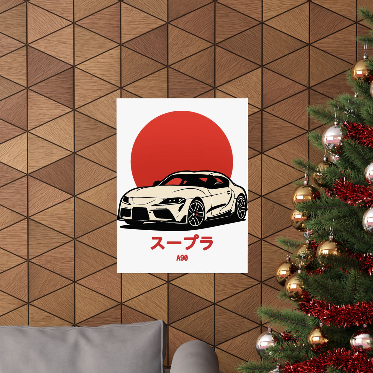 Toyota Supra MK5 Poster — Red Sun JDM Car Wall Art