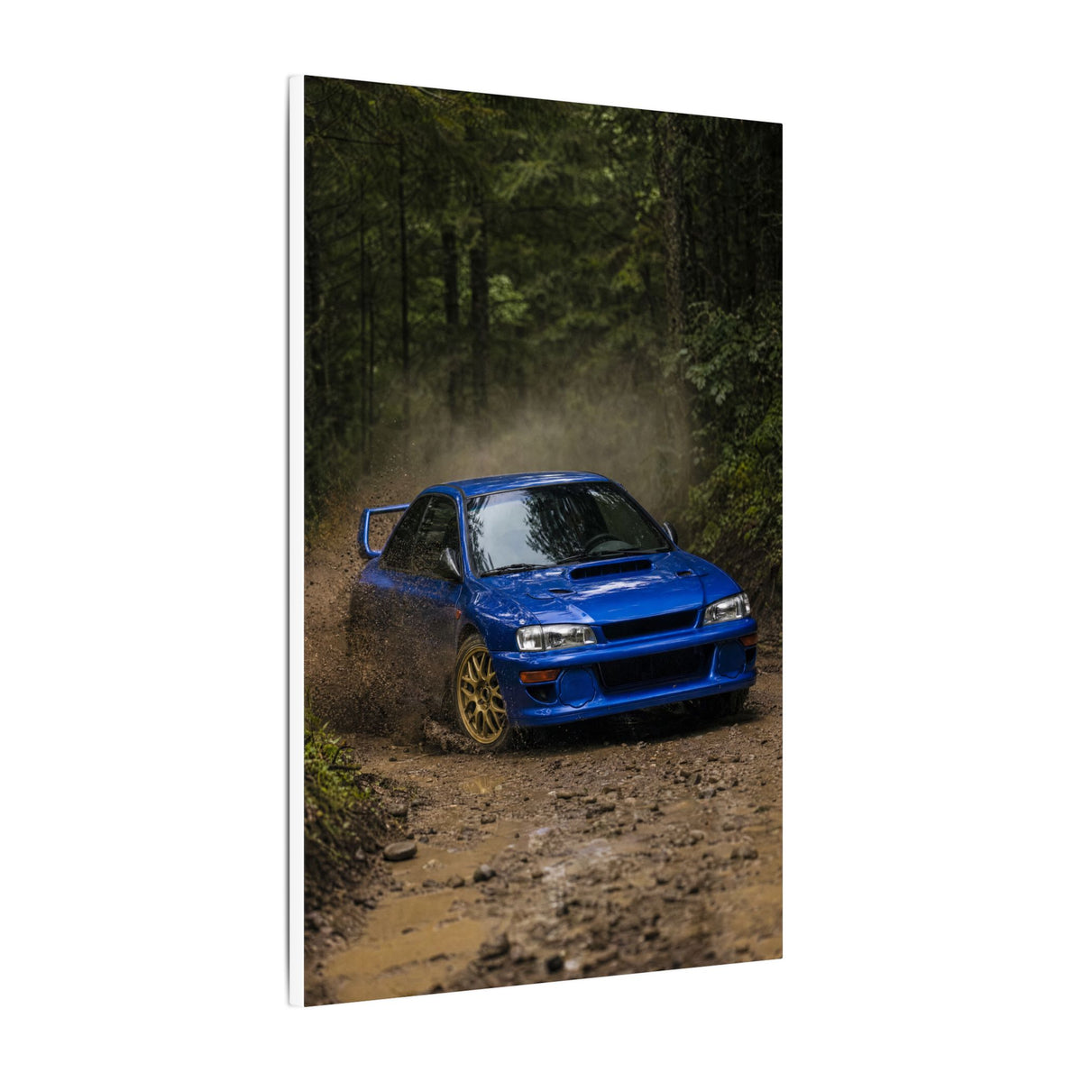 Subaru Impreza 22B Canvas Wall Art — Rally Stage Photoreal JDM Car Art