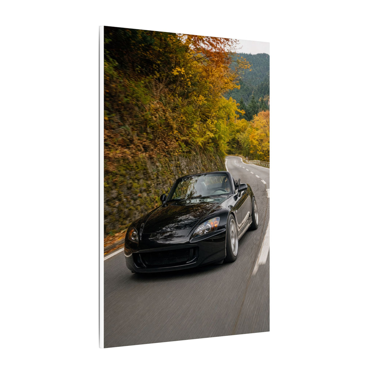 Honda S2000 AP1 Canvas Wall Art — Autumn Mountain Pass Photoreal JDM Car Art