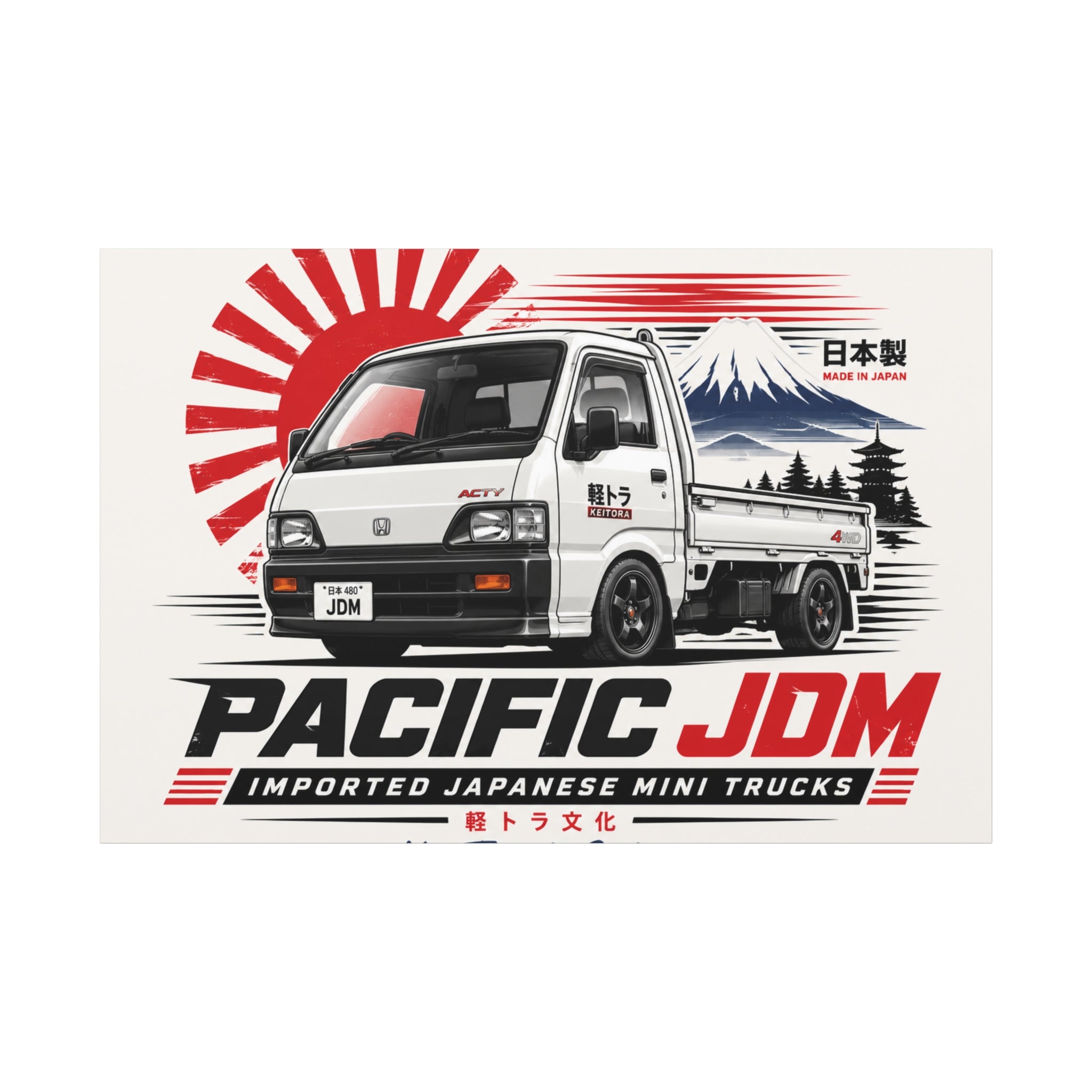 Pacific JDM Kei Truck Canvas Print — Japanese Mini Truck Wall Art