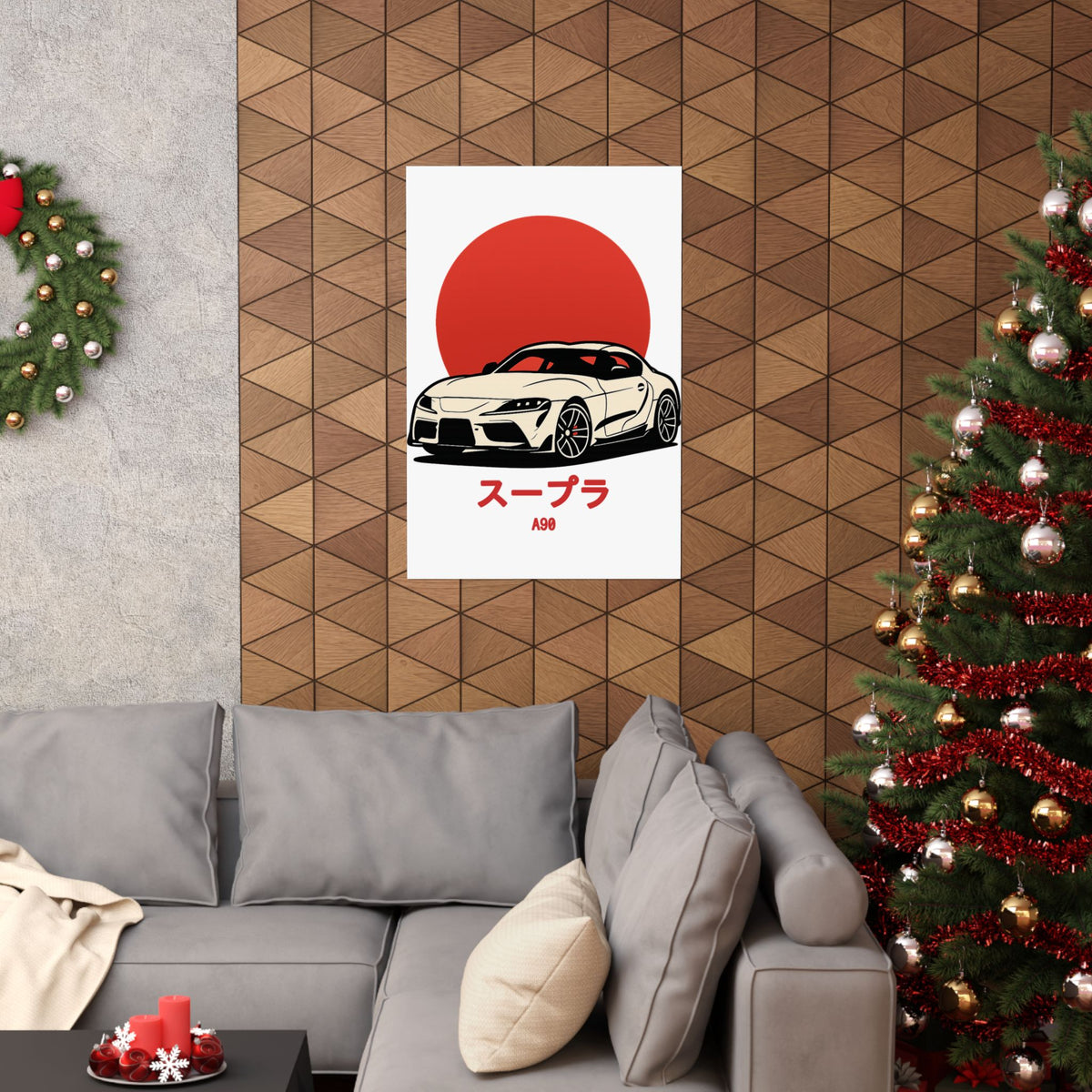 Toyota Supra MK5 Poster — Red Sun JDM Car Wall Art