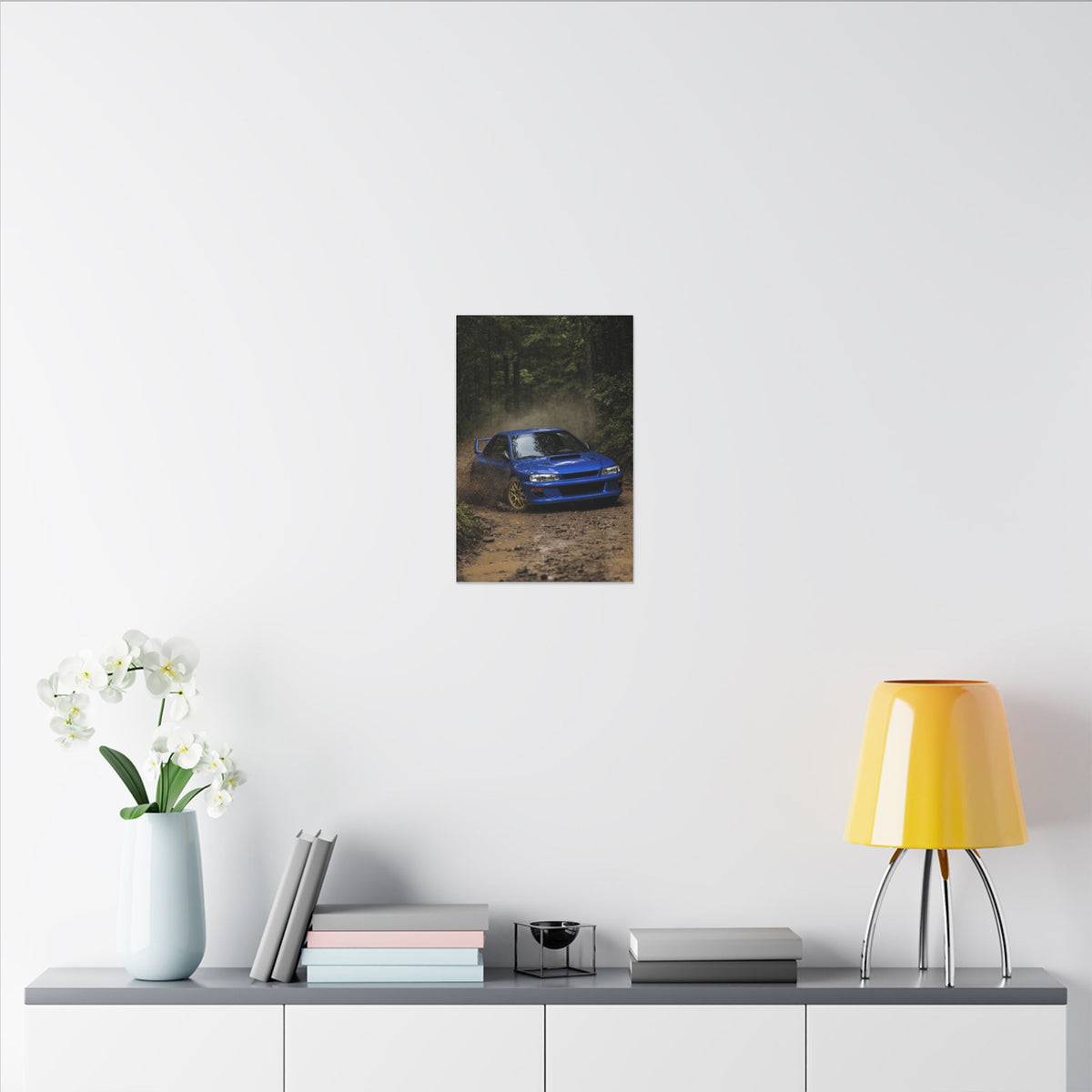 Subaru Impreza 22B Canvas Wall Art — Rally Stage Photoreal JDM Car Art