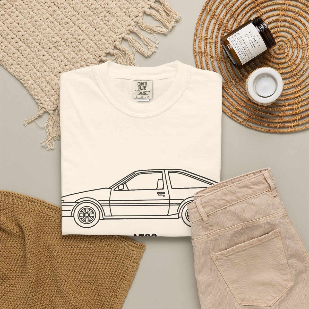Toyota AE86 Trueno T-Shirt — Line Art Outline JDM Shirt