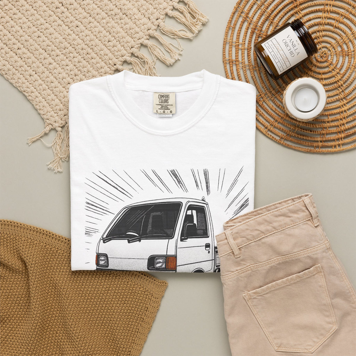 Mitsubishi Minicab Kei Truck T-Shirt — Manga Panel Japanese Mini Truck T-Shirt