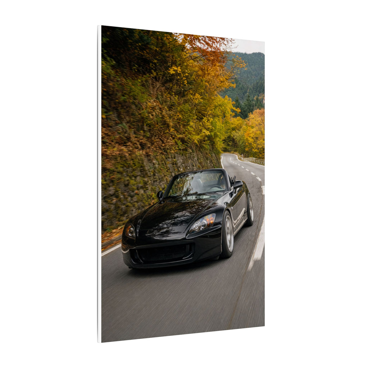 Honda S2000 AP1 Canvas Wall Art — Autumn Mountain Pass Photoreal JDM Car Art