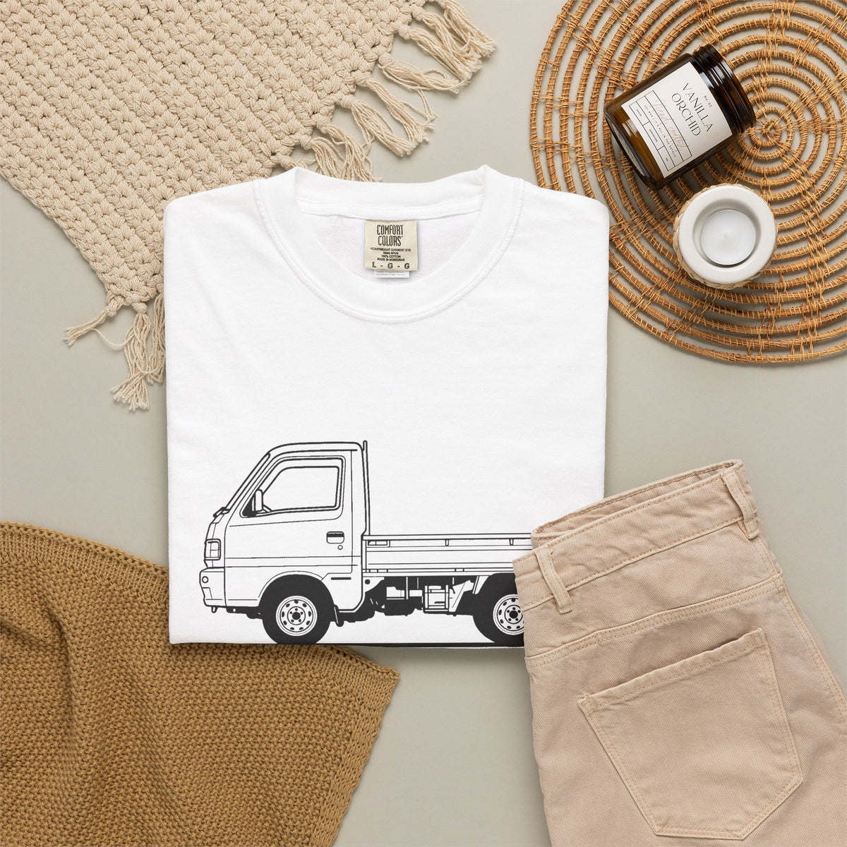 Suzuki Carry Kei Truck T-Shirt — Line Art Outline Mini Truck Shirt