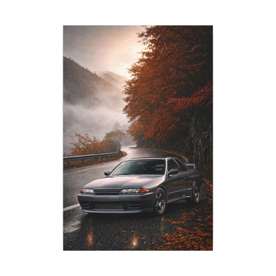 Nissan Skyline GT-R R32 Canvas Wall Art — Autumn Touge Photoreal JDM Car Art