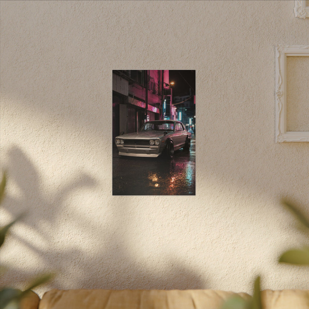 Nissan Skyline Hakosuka KPGC10 Canvas Wall Art — Neon Tokyo Photoreal JDM Car Art