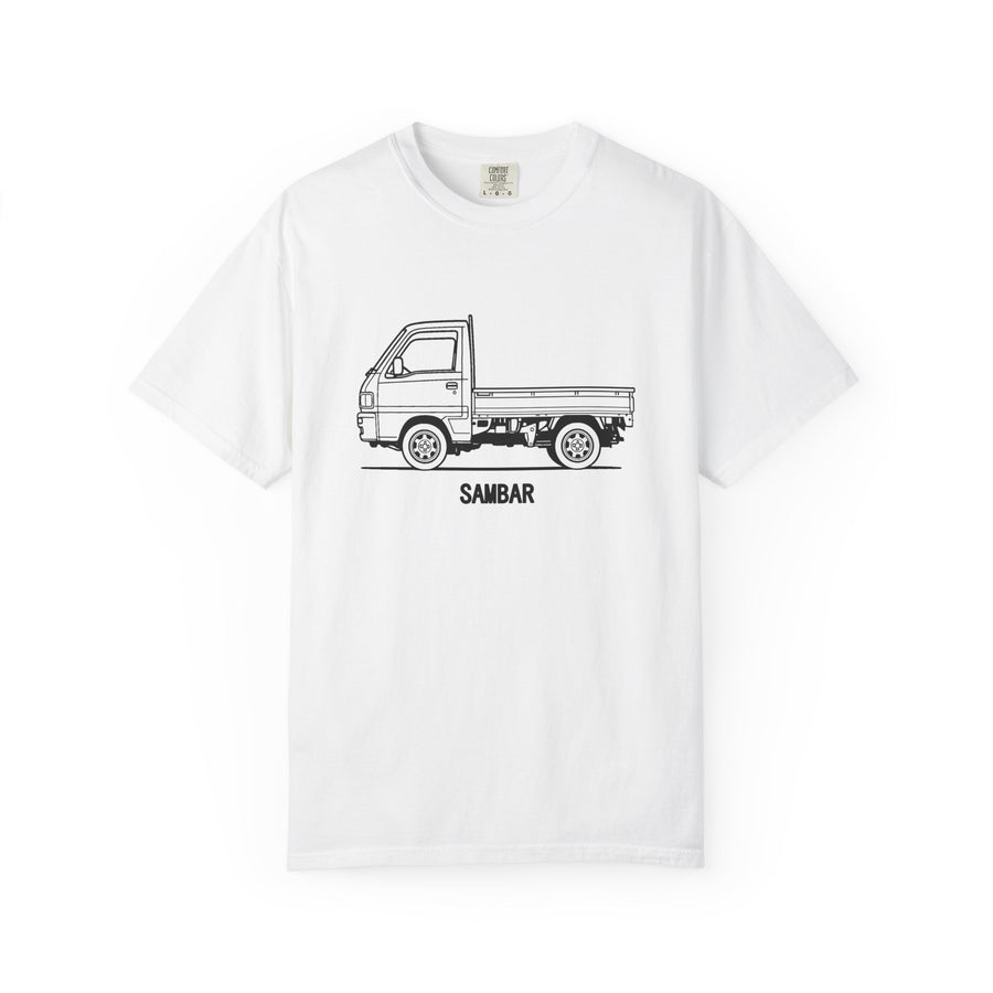 Subaru Sambar Kei Truck T-Shirt — Line Art Outline Mini Truck Shirt