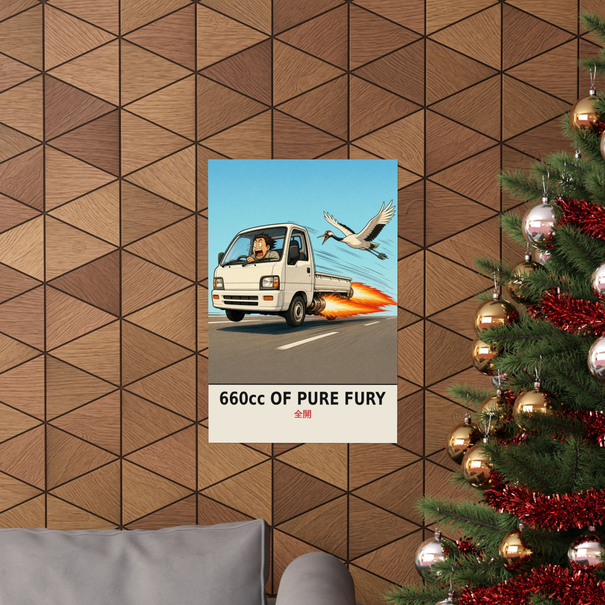 Funny Kei Truck Poster — 660cc of Pure Fury Rocket Mini Truck Wall Art