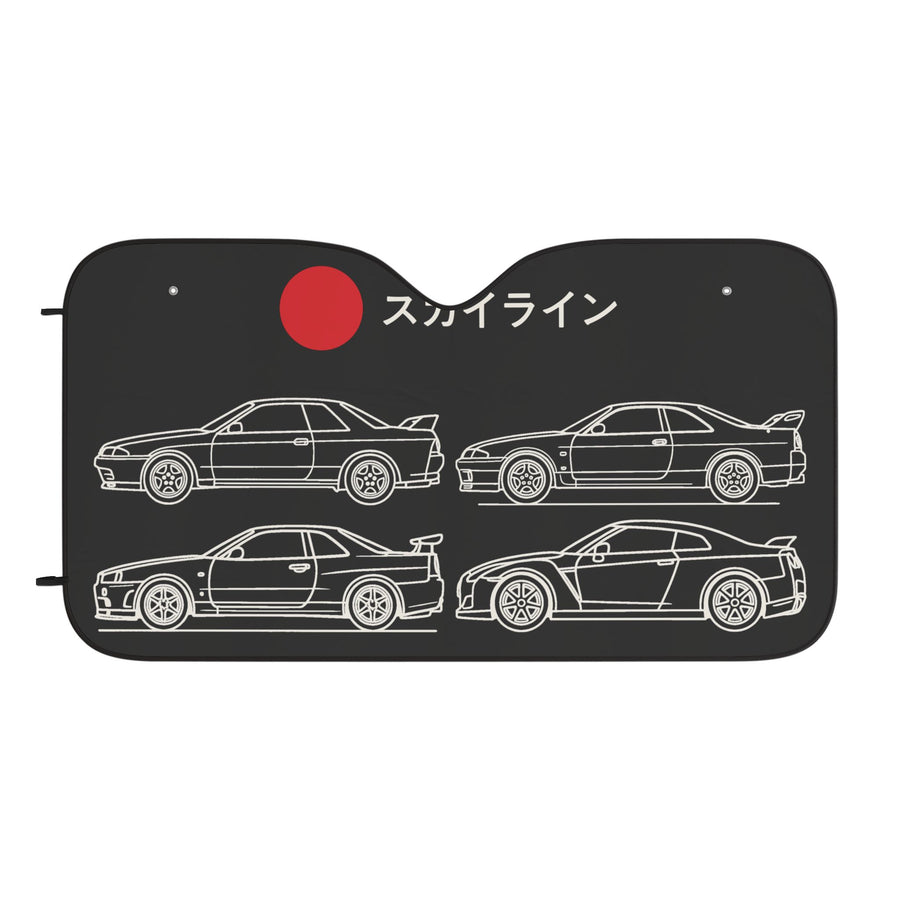 Nissan Skyline GT-R Windshield Sun Shade — R32 R33 R34 R35 Line Art JDM Sunshade
