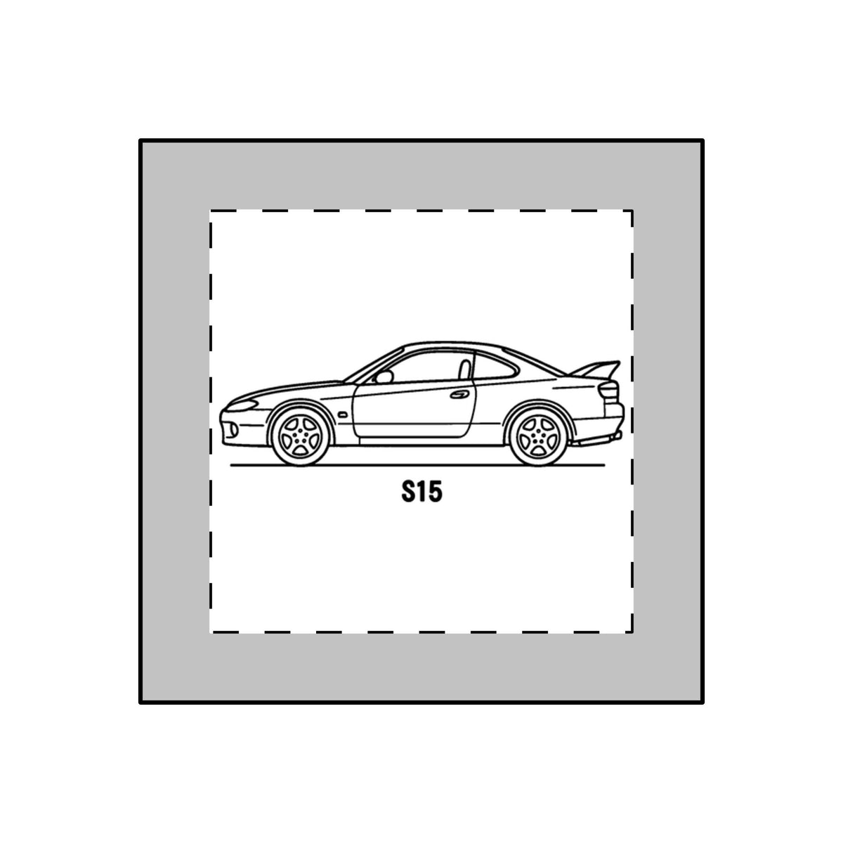 Nissan Silvia S15 Keychain — Line Art Outline JDM Acrylic Keychain