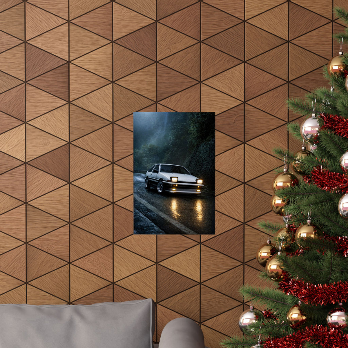 Toyota AE86 Trueno Poster — Midnight Mountain Pass Photoreal JDM Wall Art