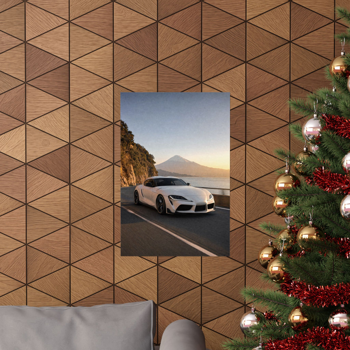 Toyota GR Supra A90 Poster — Mt. Fuji Coast Photoreal JDM Wall Art