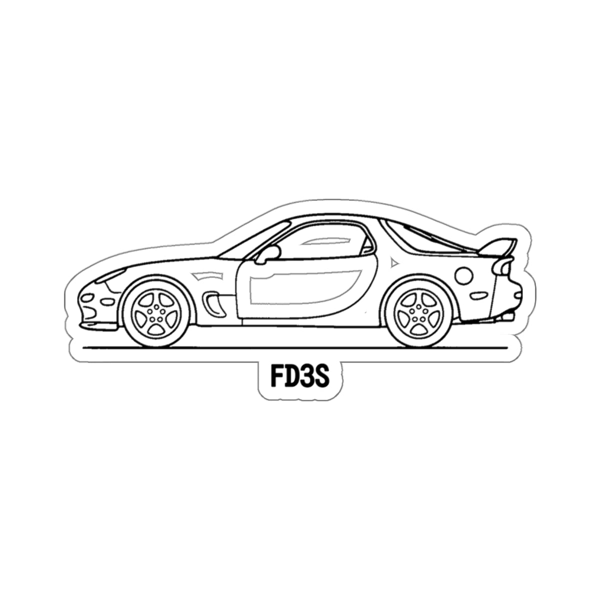 Mazda RX-7 FD Sticker — Line Art Outline JDM Vinyl Decal