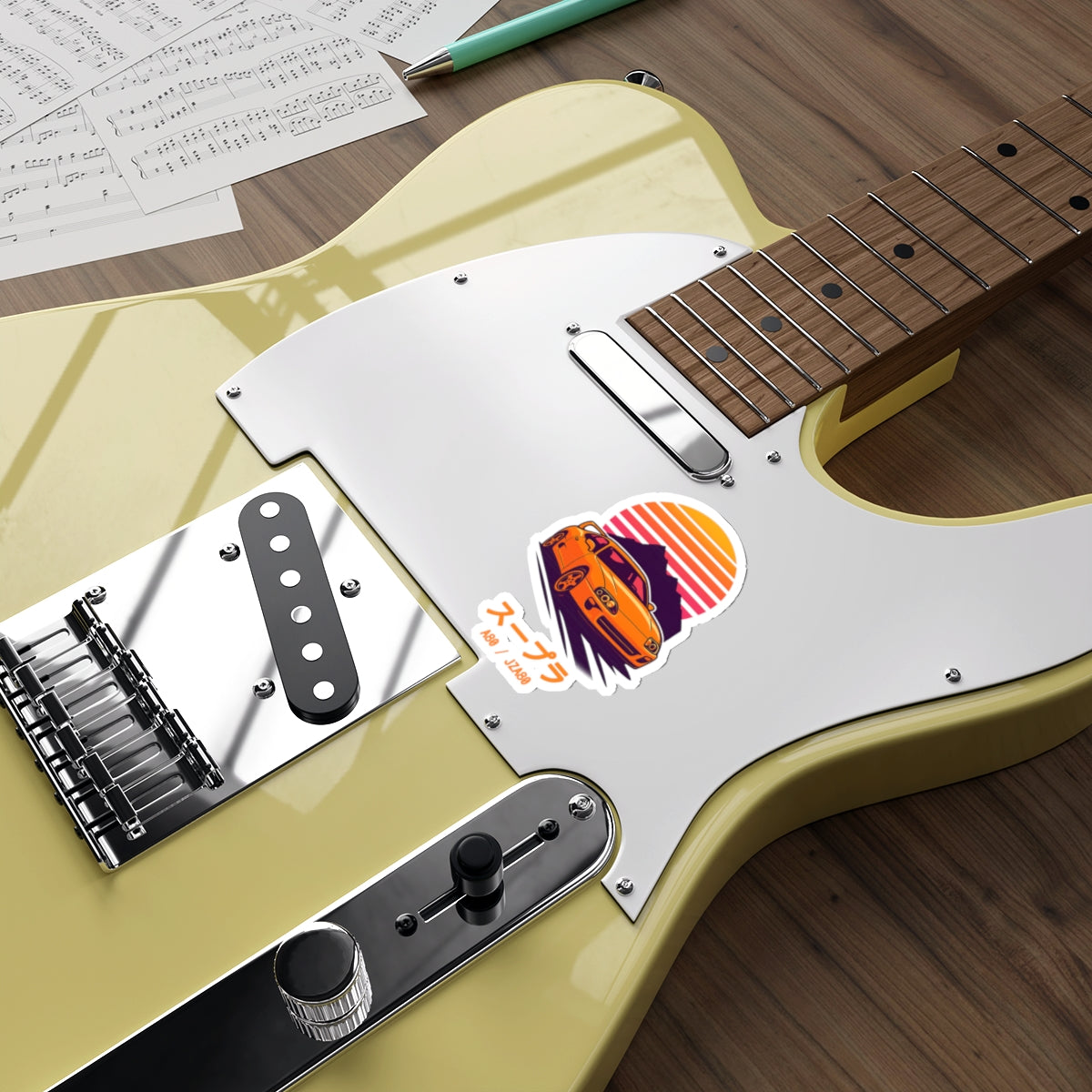 Toyota Supra MK4 Sticker — Retro Sunset JDM Vinyl Decal